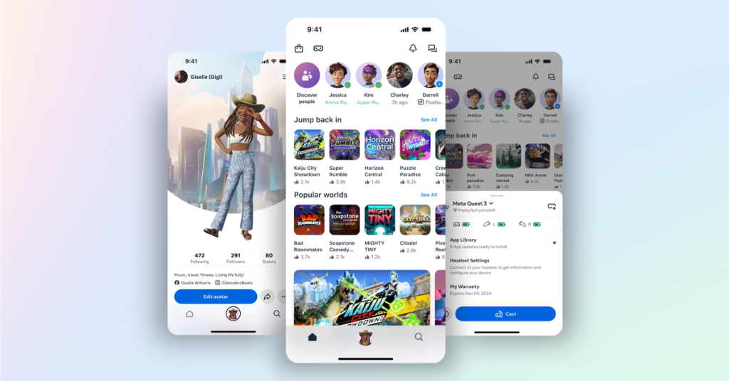 meta’s-redesigned-quest-app-puts-a-big-focus-on-horizon-worlds